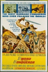 Q688 SWORD OF THE CONQUEROR one-sheet movie poster '62 Palance
