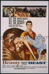 P183 BEAUTY & THE BEAST one-sheet movie poster '62 Mark Damon