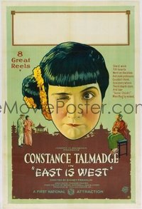 VHP7 002 EAST IS WEST linen one-sheet movie poster '22 Constance Talmadge