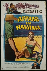 #7193 AFFAIR IN HAVANA 1sh '57 Cassavetes 
