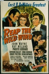 JW 193 REAP THE WILD WIND style B one-sheet movie poster '42 Wayne, DeMille