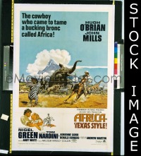 r027 AFRICA - TEXAS STYLE one-sheet movie poster '67 Hugh O'Brian, Mills