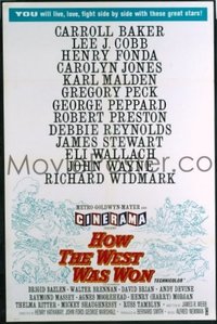 JW 299 HOW THE WEST WAS WON int'l Cinerama 1sh '62 epic with all-star cast directed by John Ford!