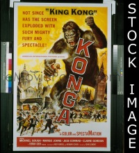 h163 KONGA one-sheet movie poster '61 AIP horror, Reynold Brown art!