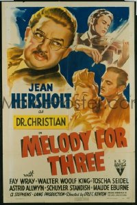 #9483 MELODY FOR 3 1sh '41 Hersholt, Wray 