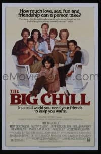 P205 BIG CHILL one-sheet movie poster '83 Close, Hurt, Kline