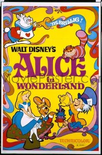 H055 ALICE IN WONDERLAND one-sheet movie poster R74 Walt Disney