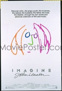4639 IMAGINE one-sheet movie poster '88 John Lennon artwork!