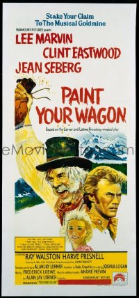 K724 PAINT YOUR WAGON Australian daybill movie poster '69 Eastwood, Marvin