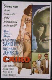 A135 CAIRO one-sheet movie poster '63 George Sanders, Richard Johnson