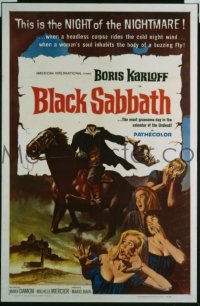 #545 BLACK SABBATH 1sh '63 Karloff, AIP 