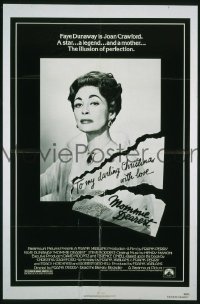 A818 MOMMIE DEAREST one-sheet movie poster '81 Faye Dunaway as Crawford!