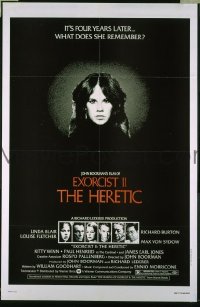 A356 EXORCIST 2: THE HERETIC one-sheet movie poster '77 Blair