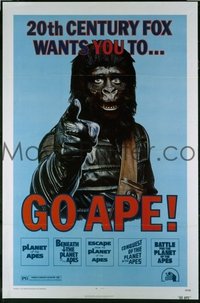 #340 GO APE 1sh '74 5-bill Planet of the Apes 