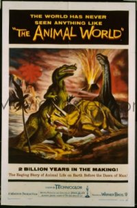 #027 ANIMAL WORLD 1sh '56 dinosaurs! 
