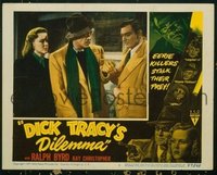 #245 DICK TRACY'S DILEMMA lobby card #3 '47 Ralph Byrd in yellow!!