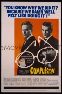 P418 COMPULSION one-sheet movie poster '59 Orson Welles, Stockwell