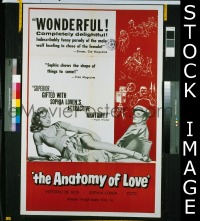 #7229 ANATOMY OF LOVE 1sh '54 Sophia Loren 