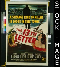 #0016 13th LETTER 1sh '51 Otto Preminger 