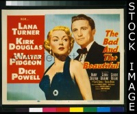 K034 BAD & THE BEAUTIFUL title lobby card '53 Lana Turner, K. Douglas