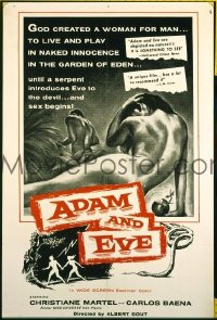 #7067 ADAM & EVE 1sh '56 Biblical sex!