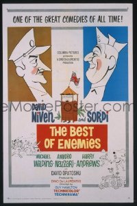 P199 BEST OF ENEMIES one-sheet movie poster '62 David Niven, Sordi