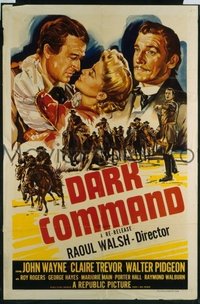 JW 170 DARK COMMAND one-sheet movie poster R52 John Wayne, Trevor, Pidgeon