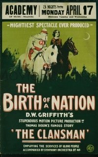 #151 BIRTH OF A NATION WC '15 D.W. Griffith