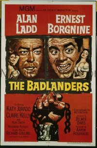 P153 BADLANDERS one-sheet movie poster '58 Alan Ladd, Ernest Borgnine