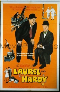 P200 BEST OF LAUREL & HARDY one-sheet movie poster '67 comedy!