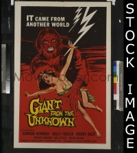 #1341 GIANT FROM THE UNKNOWN 1sh '58 wacky! 