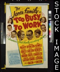 #657 TOO BUSY TO WORK 1sh '39 Jones Family! 