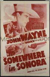 JW 051 SOMEWHERE IN SONORA one-sheet movie poster R39 John Wayne and Duke!
