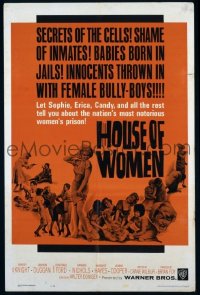 #343 HOUSE OF WOMEN 1sh '62 female bully-boys 