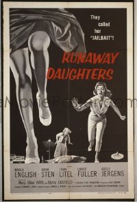 Q495 RUNAWAY DAUGHTERS one-sheet movie poster '56 AIP jailbait!
