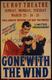 051 GONE WITH THE WIND UF general release window card