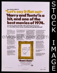 #136 HARRY & TONTO 1sh '74 Carney, Burstyn 