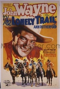 JW 117 LONELY TRAIL one-sheet movie poster '36 most classic John Wayne image!