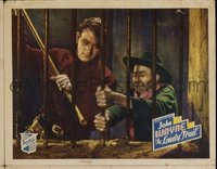 JW 121 LONELY TRAIL lobby card '36 closeup of Wayne escaping jail!