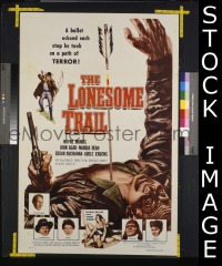 #1491 LONESOME TRAIL 1sh '55 wild image! 