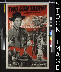 #008 2 GUN SHERIFF 1sh '40 Don 'Red' Barry 