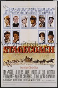 Q621 STAGECOACH one-sheet movie poster '66 Norman Rockwell art!