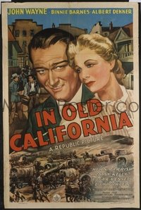 JW 199 IN OLD CALIFORNIA one-sheet movie poster '42 John Wayne, Barnes