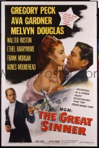 #315 GREAT SINNER 1sh '49 Gregory Peck 