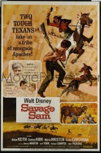 #8243 SAVAGE SAM 1sh 63 Walt Disney, Tom Kirk