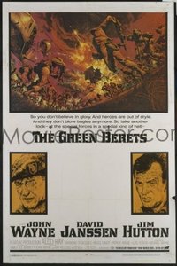 1543 GREEN BERETS one-sheet movie poster '68 John Wayne, David Janssen