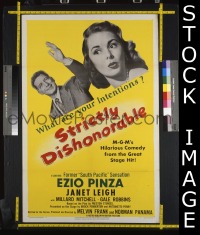 #499 STRICTLY DISHONORABLE 1sh '51 Pinza 