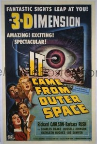 VHP7 317 IT CAME FROM OUTER SPACE linen one-sheet movie poster '53 3D classic!