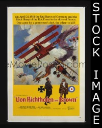 Q820 VON RICHTHOFEN & BROWN one-sheet movie poster '71 WWI!