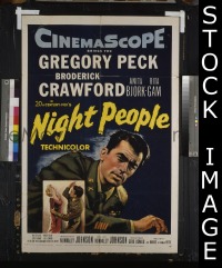 #9544 NIGHT PEOPLE 1sh '54 Gregory Peck 